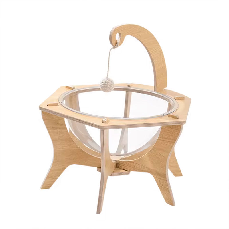 cama para gatos con madera y acrilico