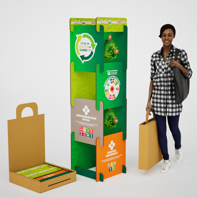 Totem Publicitario Ecologico - Modelo Puzzle
