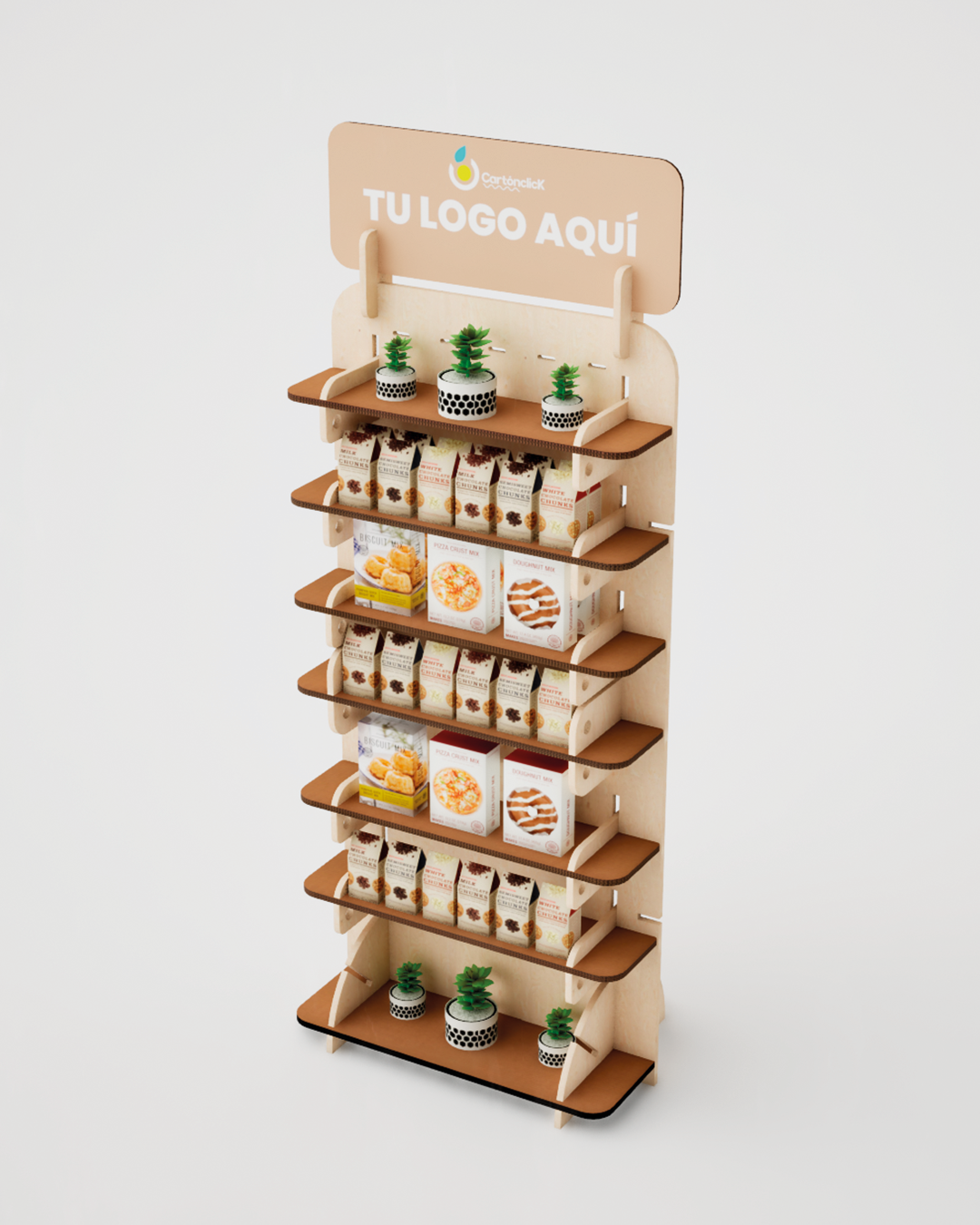 Exhibidor para Ferias | Panel Modular Híbrido Cartón + Plywood para Productos