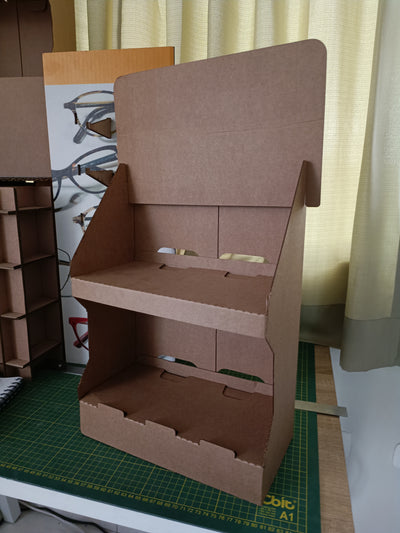 exhibidor plegable de carton
