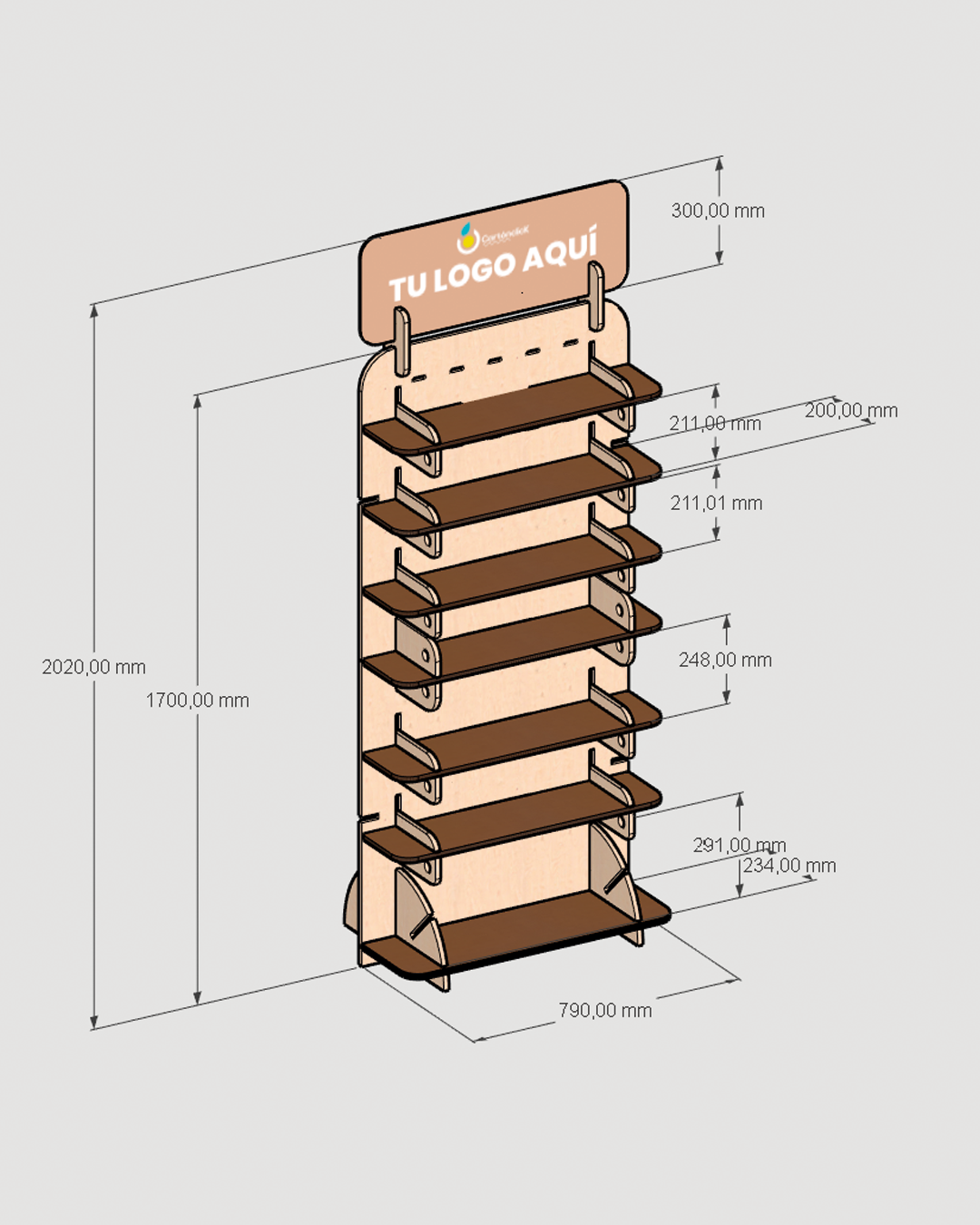 Exhibidor para Ferias | Panel Modular Híbrido Cartón + Plywood para Productos