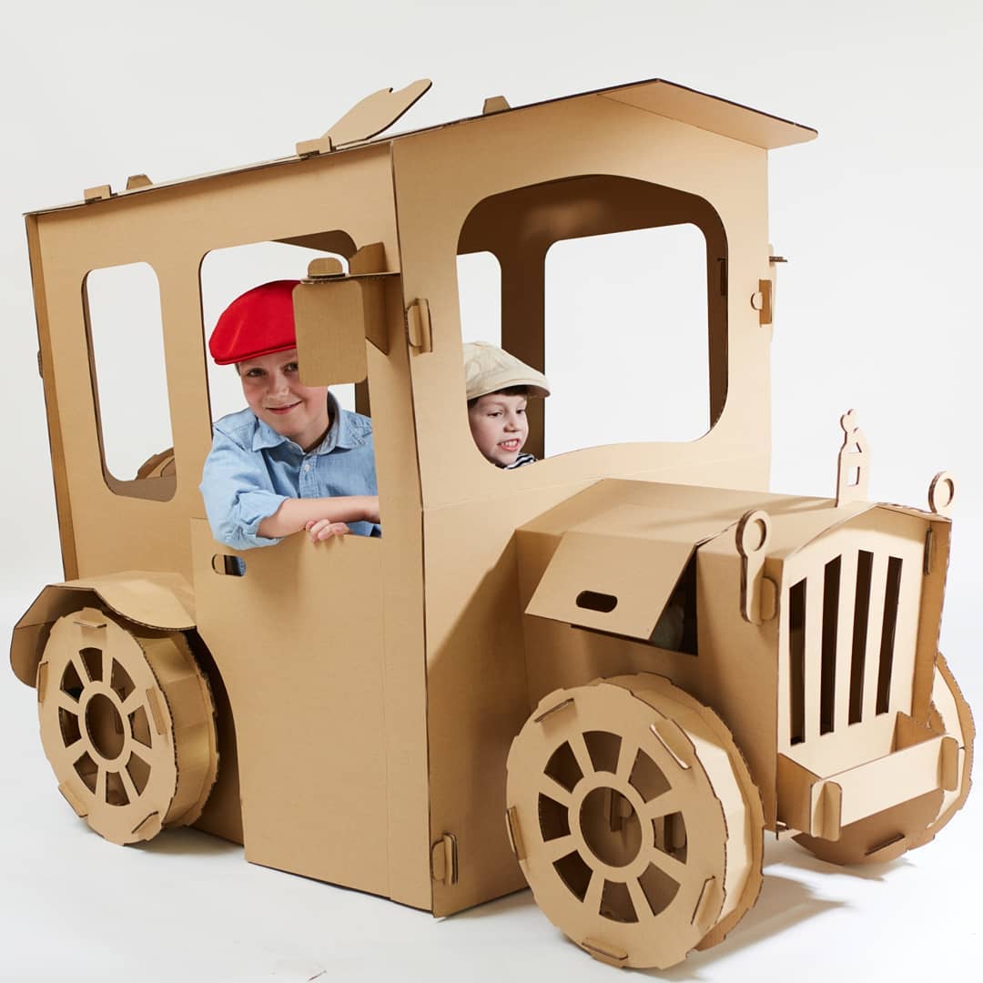 carro de carton para niños